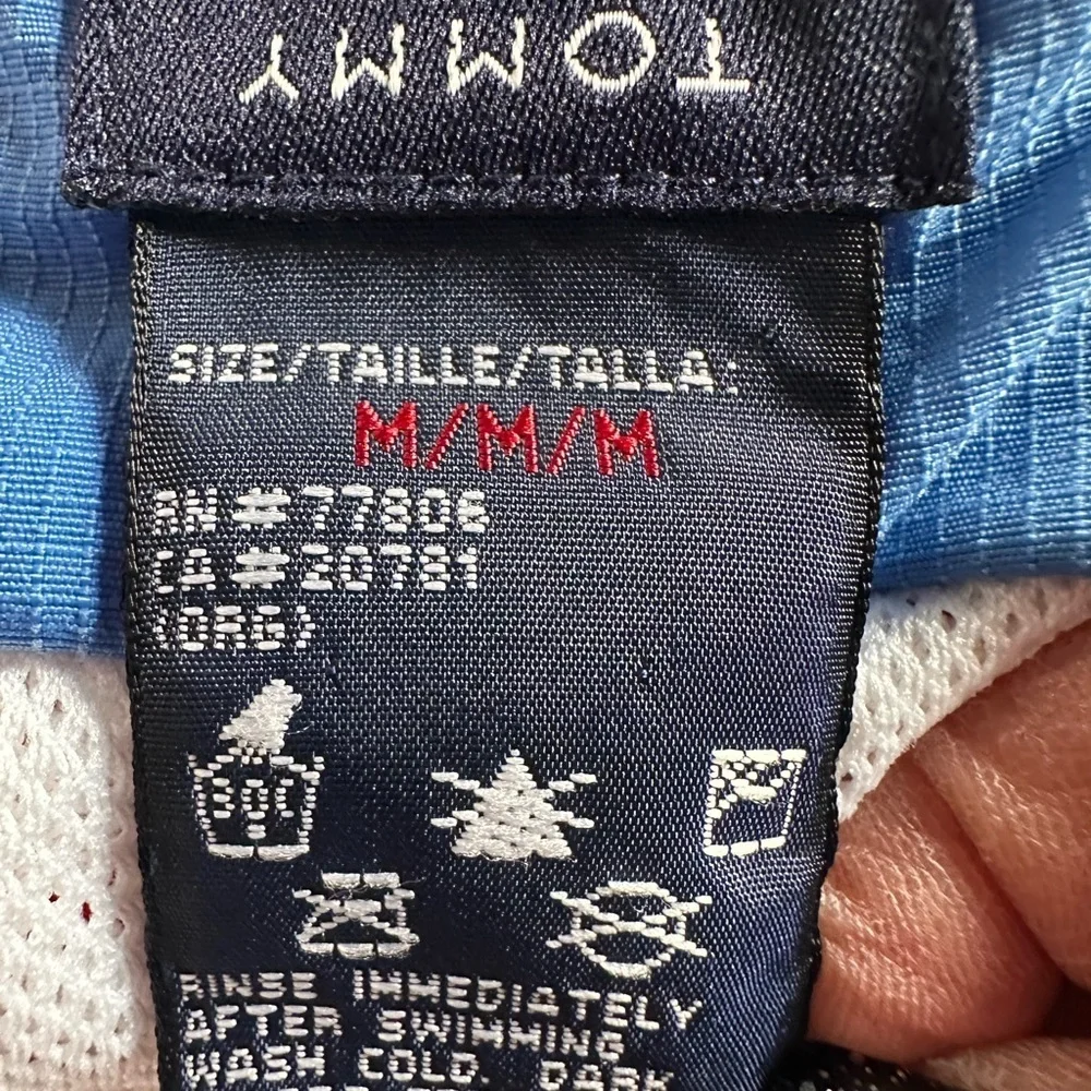 VTG Y2K Tommy Hilfiger Logo Mens Swim Shorts Med Red White Blue Retro 5